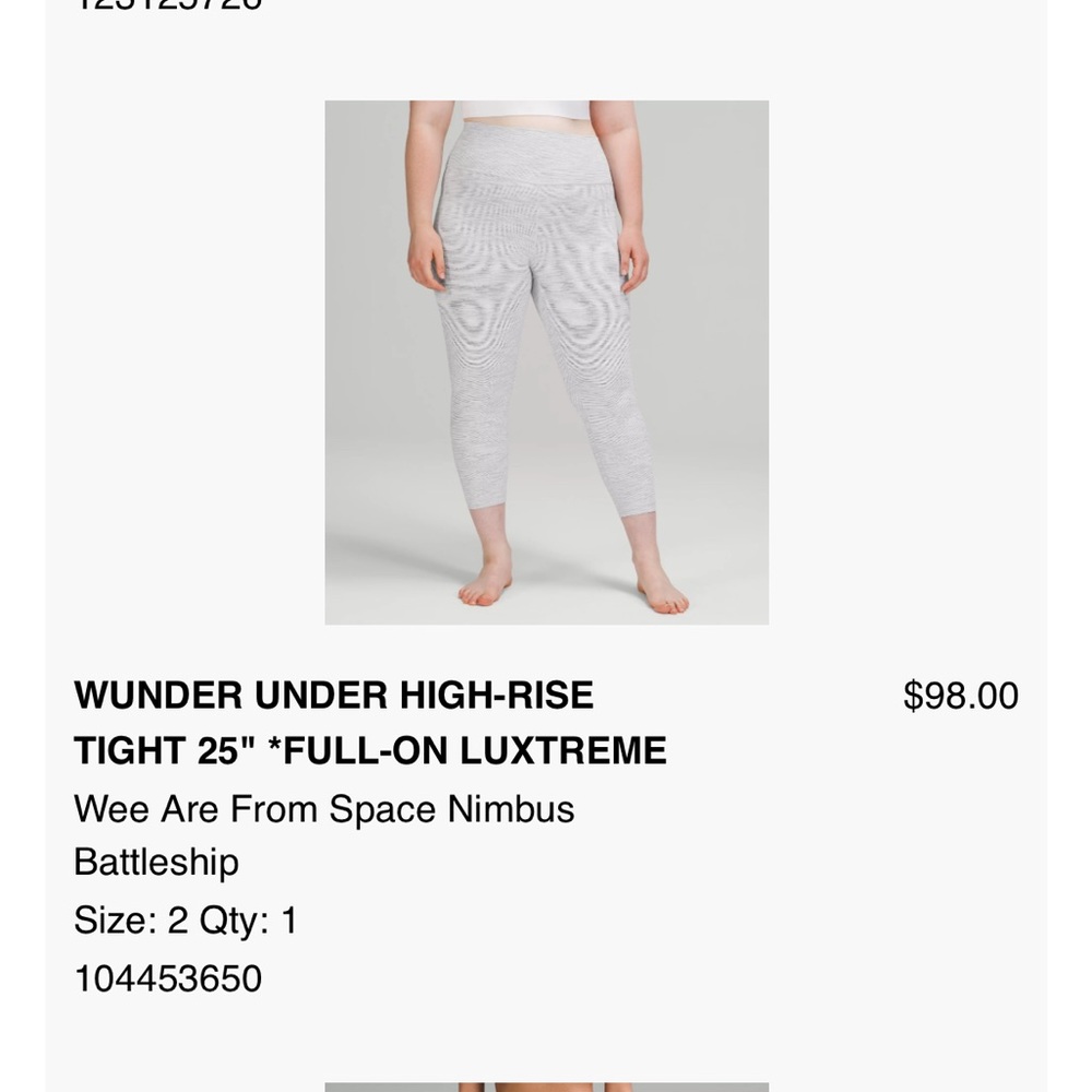 lululemon athletica Wunder Under High-Rise 25" Tights in Battleship (light gray)